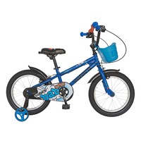bicicleta art blue pentru copiirealizata din otel cu frane fata-spatedimensiune roata 16 inchculoare albastru sarcina maxima sustinuta 45 kgcu aparatoare lant roti ajutatoare si cos depozitare imagen 30_0_
0