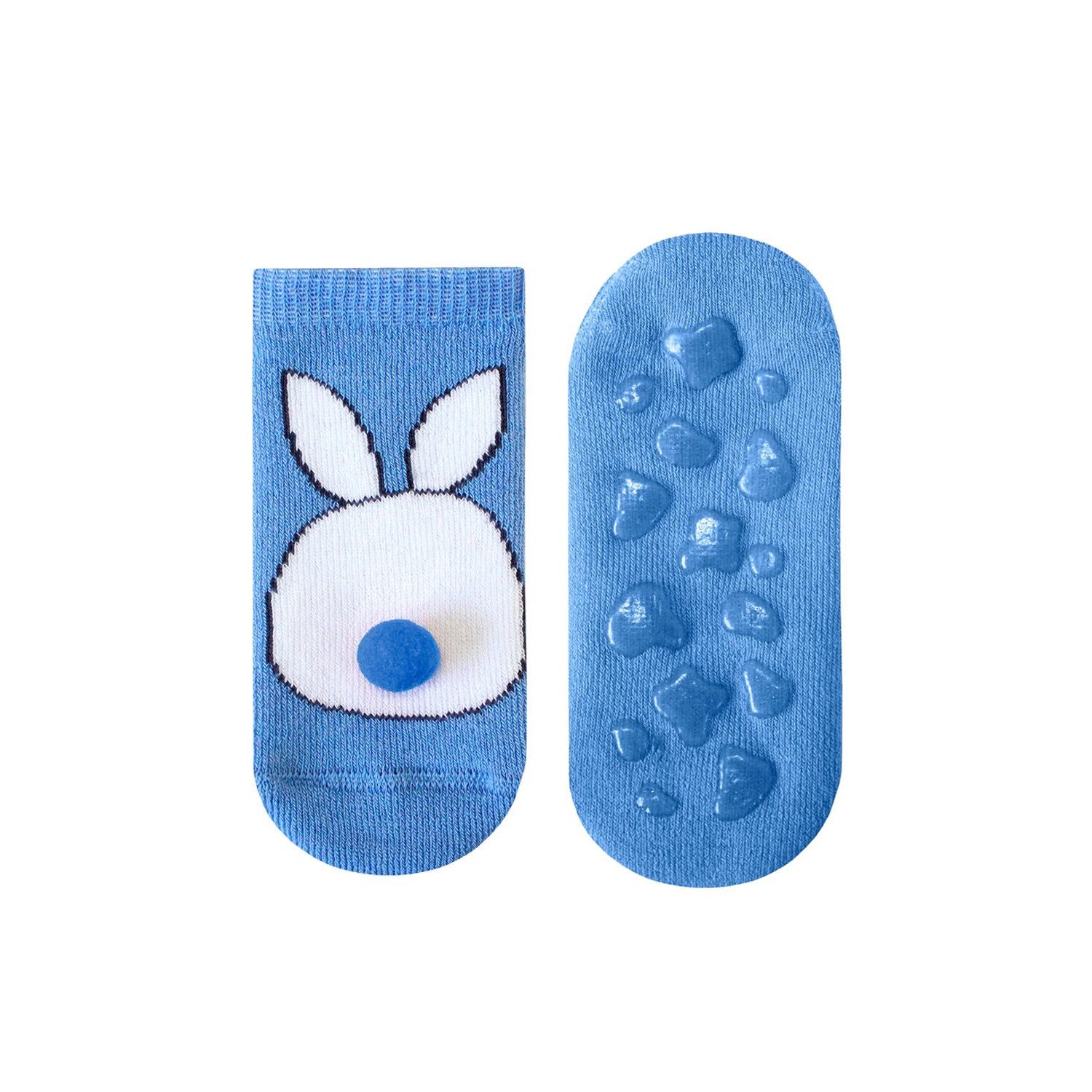 Sosete copii haioase, flausate si antiderapante, Bchk 3063, Albastru