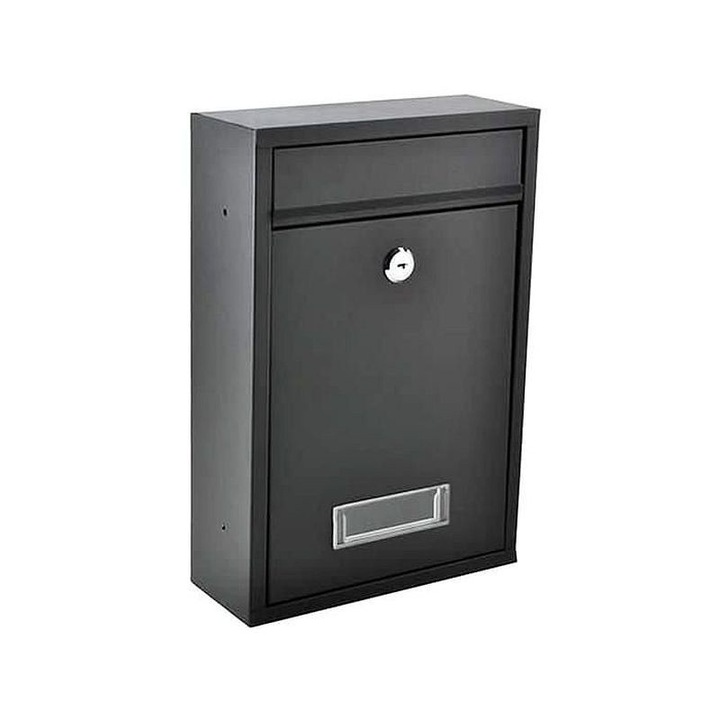 Cutie postala exterior, MT Malatec, neagra, otel galvanizat, 2 chei