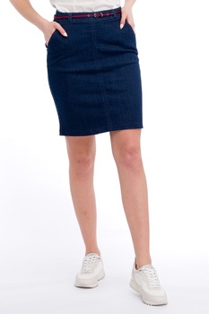 Lee Cooper, Fusta dreapta din denim, Bleumarin, XS Lee Cooper, Fusta dreapta din denim, Bleumarin, XS