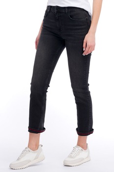 Lee Cooper, Blugi crop mom fit, Negru, W24-L32 Lee Cooper, Blugi crop mom fit, Negru, W24-L32