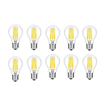 Set 10 becuri LED Avide Filament, E27, 9W (75W), 1060 lm, A++, lumina calda(2700K) Set 10 becuri LED Avide Filament, E27, 9W (75W), 1060 lm, A++, lumina calda(2700K)