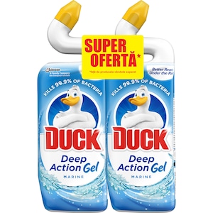 Pachet 2 x Dezinfectant toaleta Duck Anitra Deep Action Gel Marine 750ml