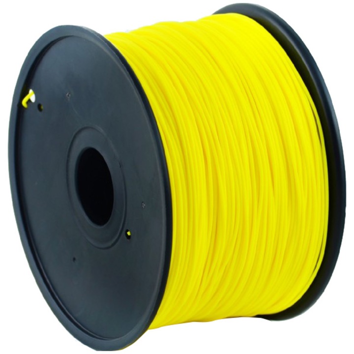 Gembird izzószál 3D nyomtatóhoz, ABS, 1,75 mm átmérőjű, 1 kg / orsó, kb. 400 m, olvadáspont: 225-240 °C, sárga