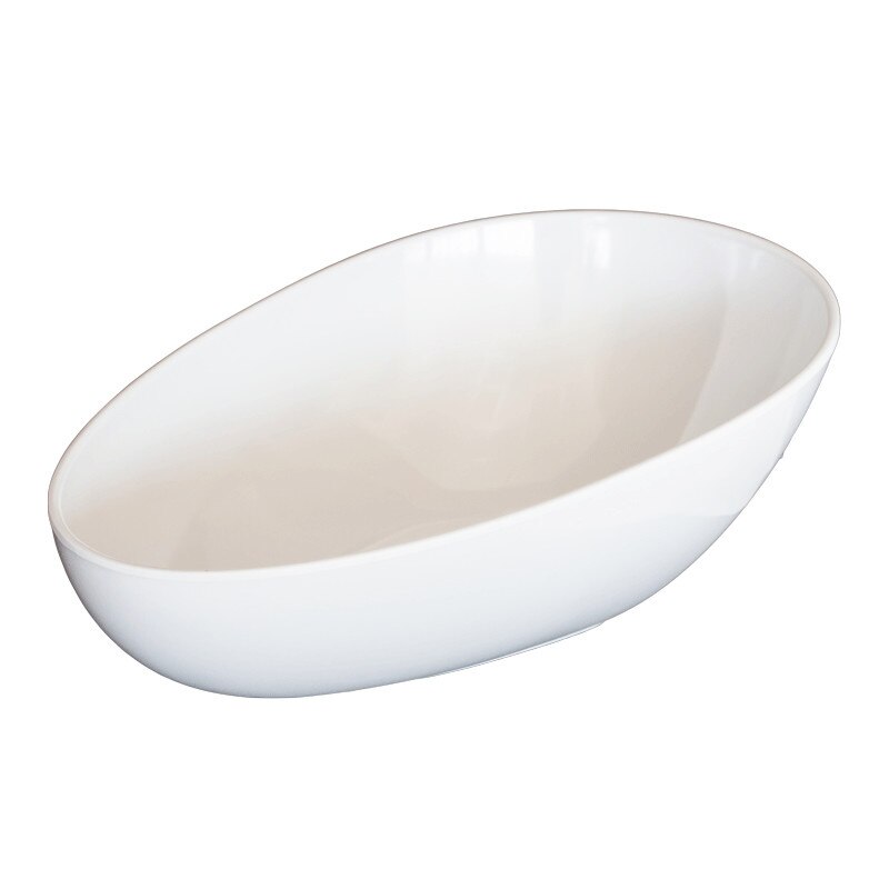 Bol forma ou oblic din melamina alb Culinaro 36x24xh8-14cm