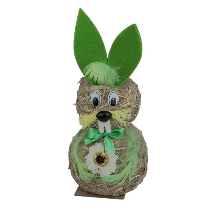 Figurina decorativa iepuras, pentru Paste, verde, 24 cm