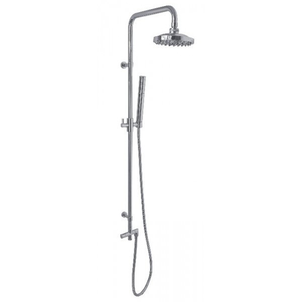 Set cu dus fix si dus mobil, Ferro SET060/1.0, pentru baterii de perete, crom