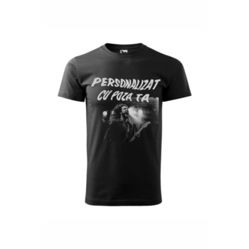 Tricou Basic negru, barbat S, personalizata cu poza si textul dorit Tricou Basic negru, barbat S, personalizata cu poza si textul dorit