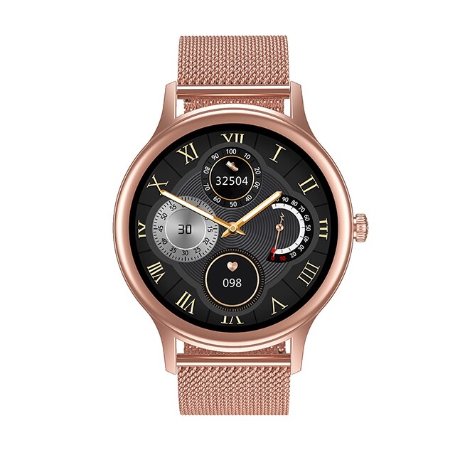 Smartwatch Slim DT66, Full Color OLED display, Notificari Apeluri/SMS/Whatsapp/Facebook, Monitorizare oxigen din sange, puls si bataile inimii, Interfete multiple, Moduri Sport, diverse functii, gold