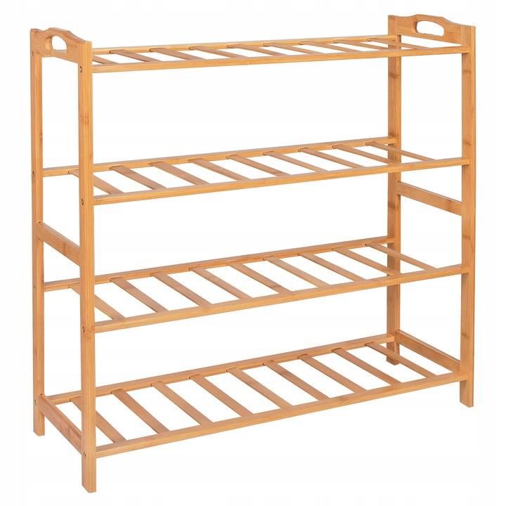 Suport depozitat incaltaminte, lemn bambus, 4 polite, Springos