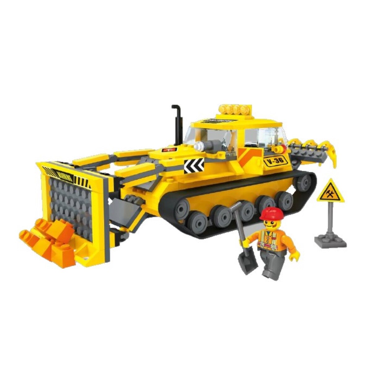 Set de construit Blocki My City, Buldozer, 250 piese Multicolor, 6 ani +
