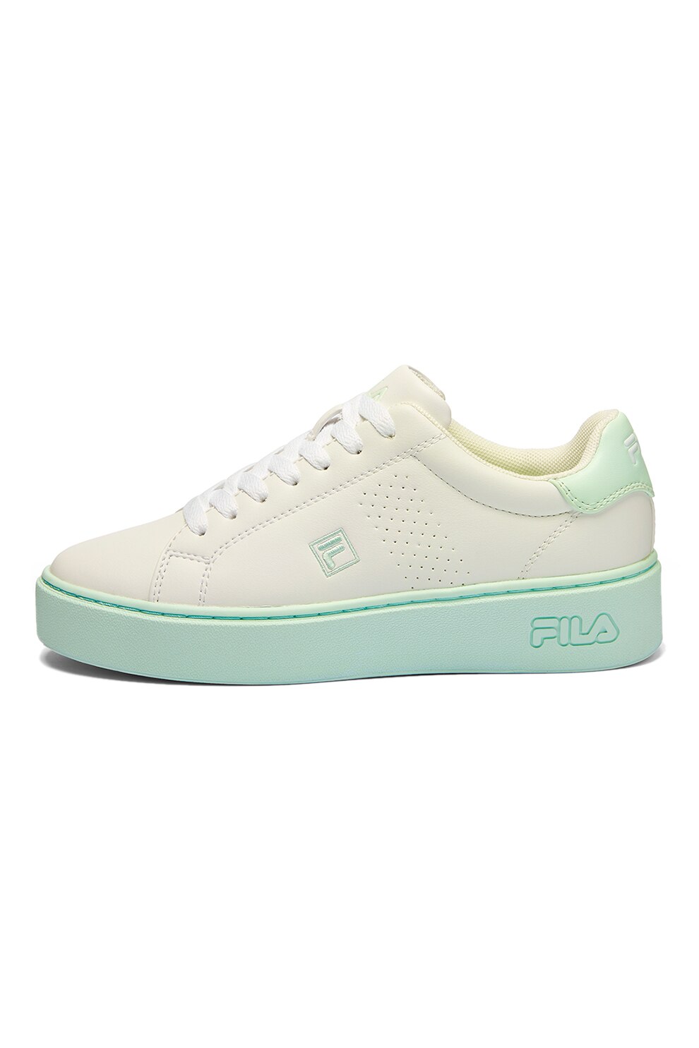 Fila, Pantofi sport flatform de piele ecologica Crosscourt Altezza, Alb prafuit, 39