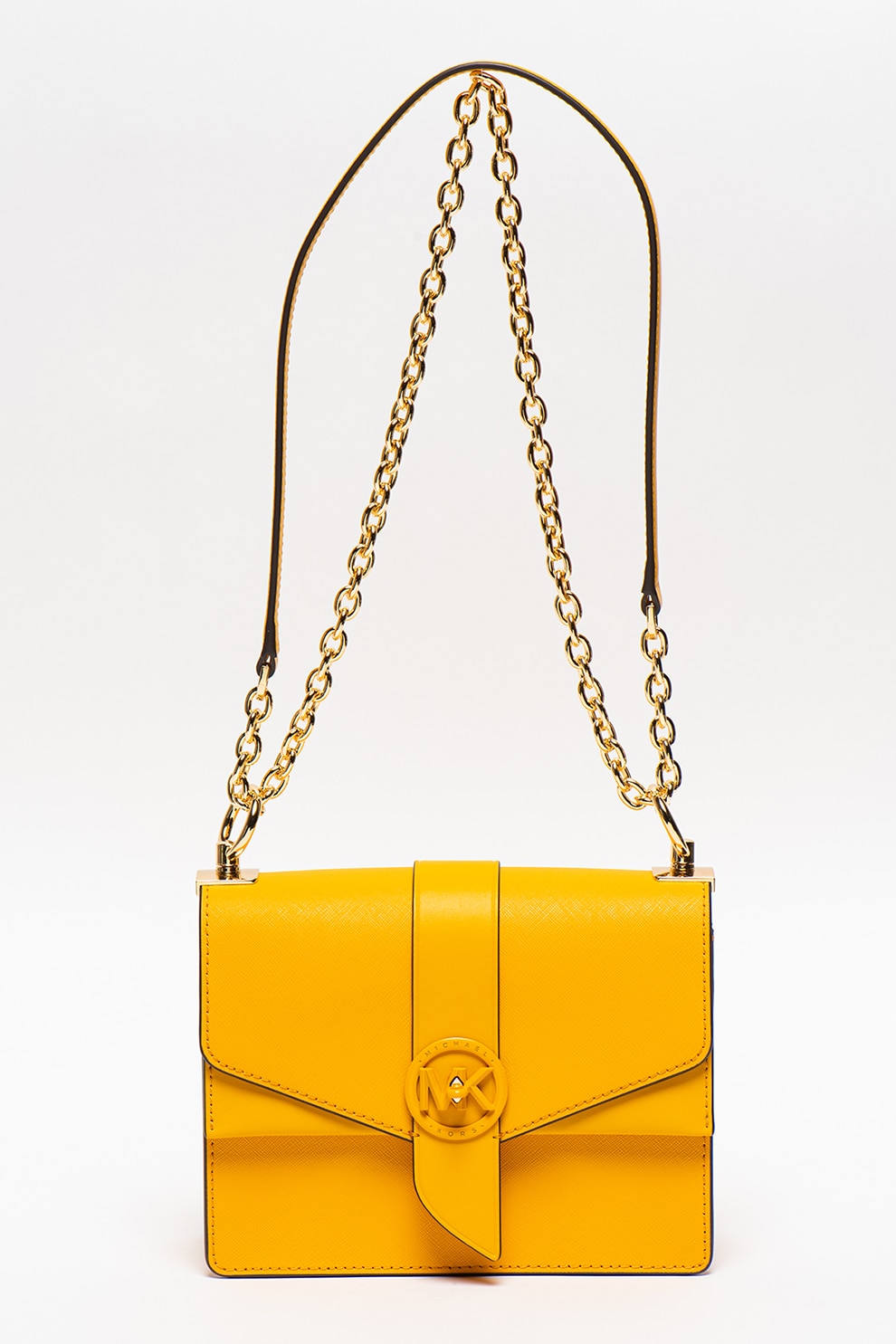 Michael Kors, Geanta din piele cu bareta convertibila de umar Greenwich, Ocru