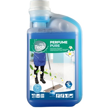 Detergent parfumat concentrat pentru pardoseli si suprafete, Poltech Pure, flacon 1 litru Detergent parfumat concentrat pentru pardoseli si suprafete, Poltech Pure, flacon 1 litru
