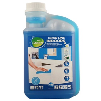 Solutie concentrata ecologica neutra si parfumata de curatare a pardoselilor, Polgreen Odor Line Indoors, flacon 1 litru Solutie concentrata ecologica neutra si parfumata de curatare a pardoselilor, Polgreen Odor Line Indoors, flacon 1 litru