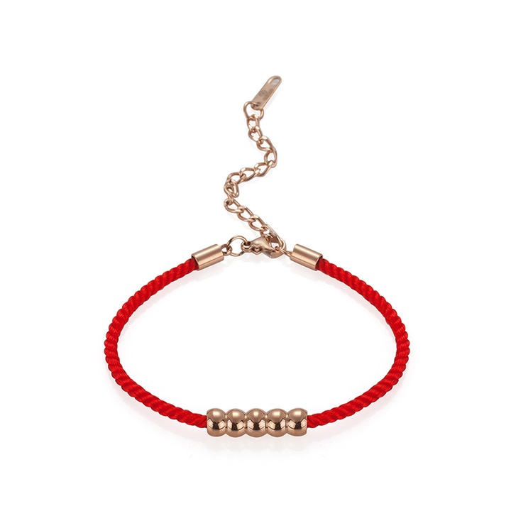 Гривна Swan Pearls, SW00R, Червен конец, Неръждаема стомана