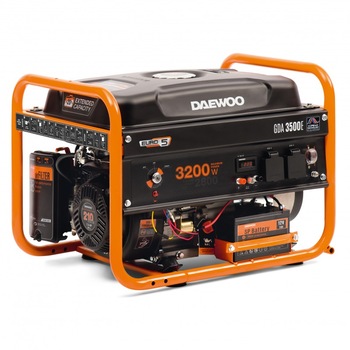 Generator curent electric cu stabilizator de tensiune (AVR) Daewoo GDK5000E, 15 CP, 5000 W, 420 CC, protectie termica, senzor ulei, roti transport, pornire electrica, 25 l benzina, 20 h autonomie maxima Generator curent electric cu stabilizator de tensiune (AVR) Daewoo GDK5000E, 15 CP, 5000 W, 420 CC, protectie termica, senzor ulei, roti transport, pornire electrica, 25 l benzina, 20 h autonomie maxima