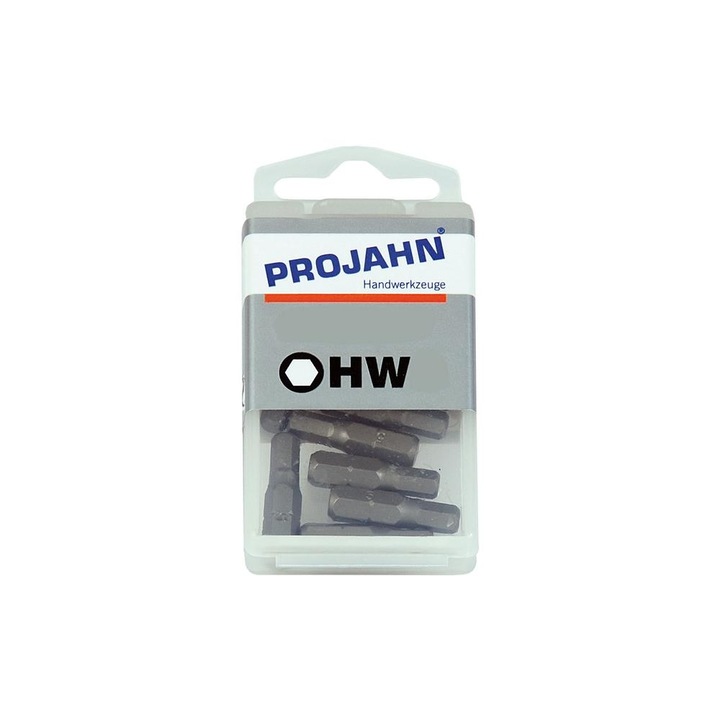 Set de biti hexagonali 1/4" PROJAHN, 6 mm, 10 buc/set
