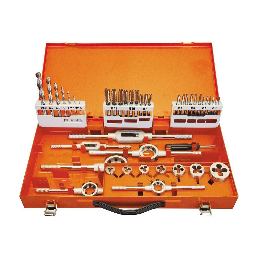 Set de filetare complet PROJAHN HSS-G, DIN 352 M3-M12, 44 buc/set in cutie metalica