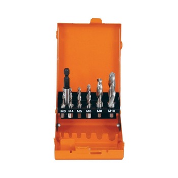 Set de burghie combinate cu filetare HSS-G M3-M10, 7 buc/set Set de burghie combinate cu filetare HSS-G M3-M10, 7 buc/set