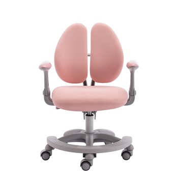 Scaun birou ergonomic pentru copii, Kring Charlie, spuma cu memorie, material textil impermeabil, sezut, spatar si brate reglabile, Roz Scaun birou ergonomic pentru copii, Kring Charlie, spuma cu memorie, material textil impermeabil, sezut, spatar si brate reglabile, Roz
