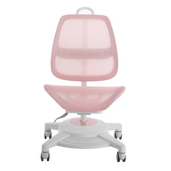 Scaun birou ergonomic pentru copii, Kring Lu, material impermeabil, sezut si spatar reglabile, Roz Scaun birou ergonomic pentru copii, Kring Lu, material impermeabil, sezut si spatar reglabile, Roz
