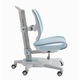 Scaun birou ergonomic pentru copii, Kring Lu, roti autoblocante, material impermeabil, sezut si spatar reglabile, Albastru deschis