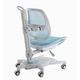 Scaun birou ergonomic pentru copii, Kring Lu, roti autoblocante, material impermeabil, sezut si spatar reglabile, Albastru deschis