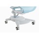 Scaun birou ergonomic pentru copii, Kring Lu, roti autoblocante, material impermeabil, sezut si spatar reglabile, Albastru deschis