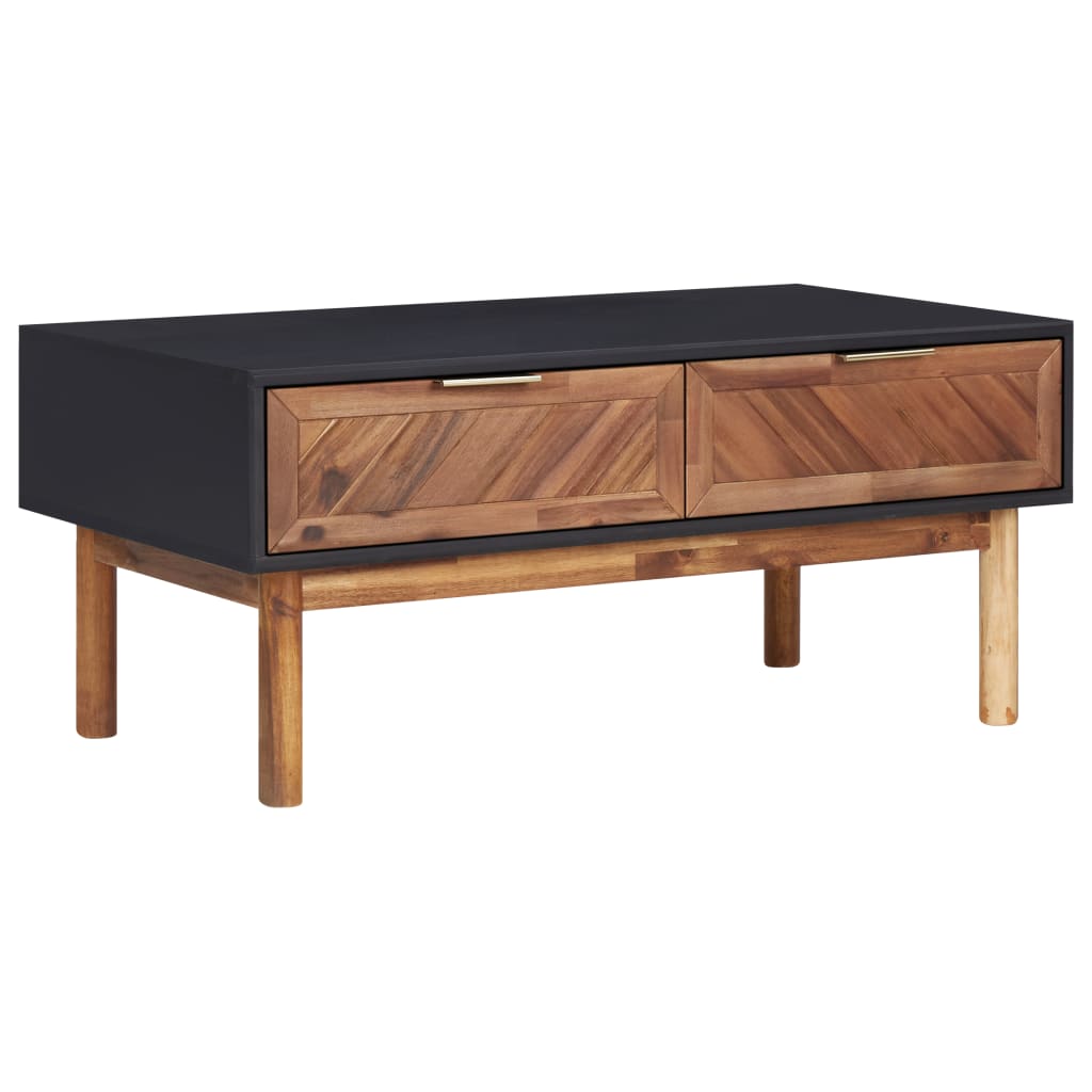 Masuta de cafea cu 2 sertare vidaXL, Lemn de acacia, 90 x 50 x 40 cm, Maro