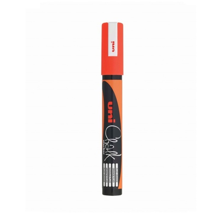 Течна креда, Uni, Chalk PWE-5M, 1.8-2.5 mm, флуоресцентно оранжево