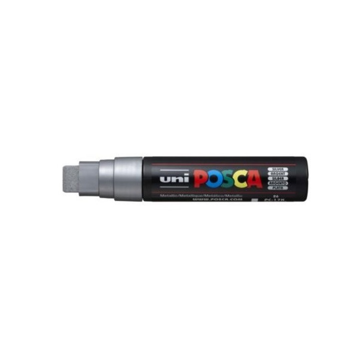 Маркер Uni POSCA PC-17K филц, 17 мм, Сребрист