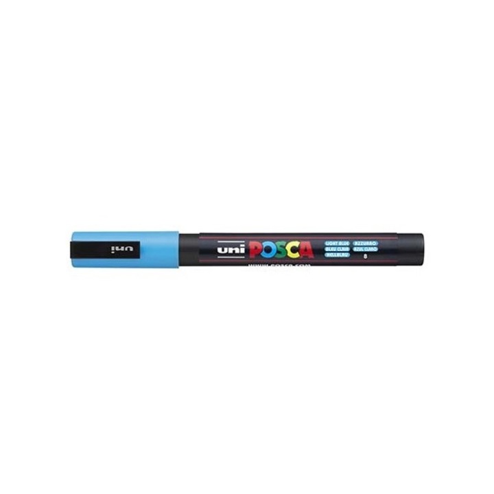 Маркер Uni POSCA PC-3M филц, 0.9-1.3 мм, светло син