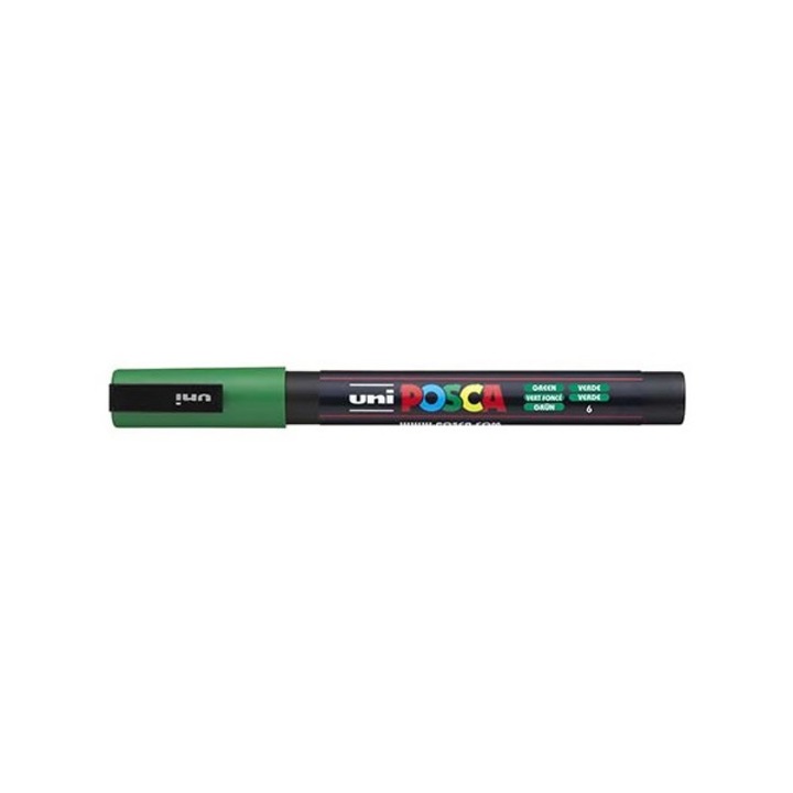 Маркер Uni POSCA PC-3M филц, 0.9-1.3 мм, зелен