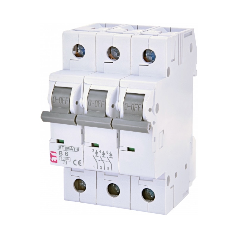 Siguranta automata 3P 6A Curba B 6kA, ETI 002115512