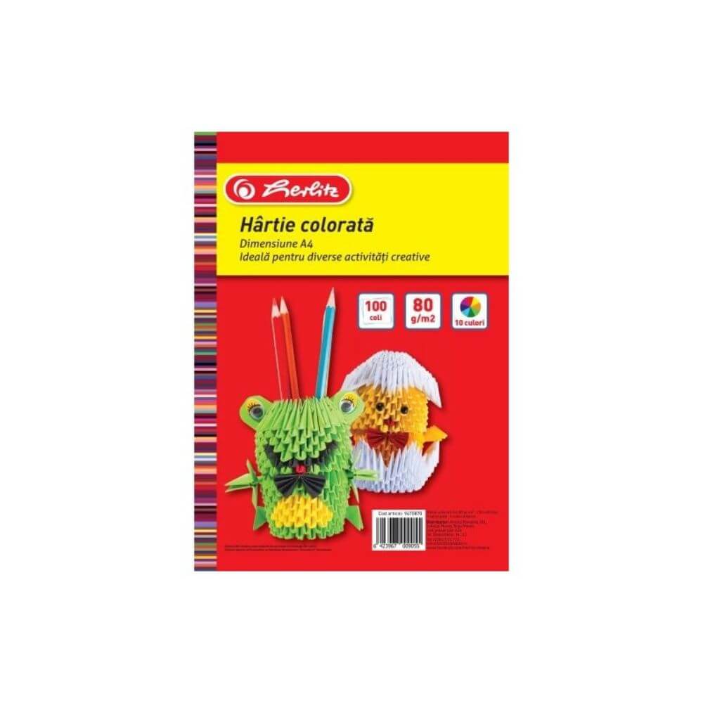 Hartie color a4 80gr top 100 diverse culori