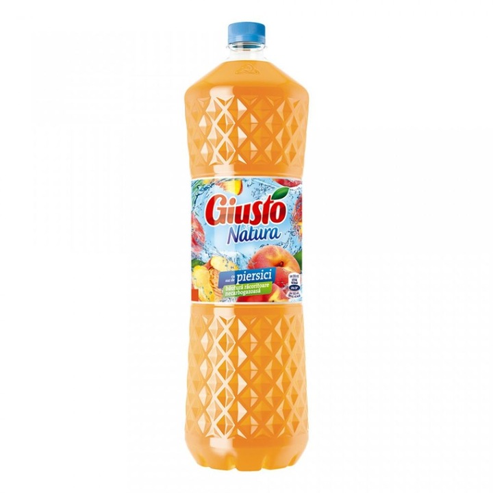 Освежаваща напитка Giusto Natura със сок от праскова, 500 ml, 12 бр./кутия