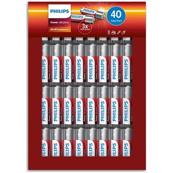 Baterii Philips Envelope, Alkaline, AA, 40 buc Baterii Philips Envelope, Alkaline, AA, 40 buc