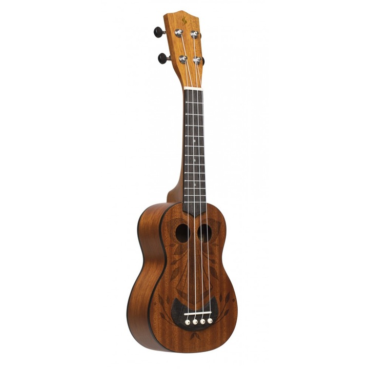 Chitara ukulele soprano cu husa Stagg, Lemn, Maro