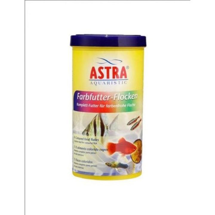 Astra Farbfutter Flocken 1.000ml/ 200g színélénkítő lemezes haltáp