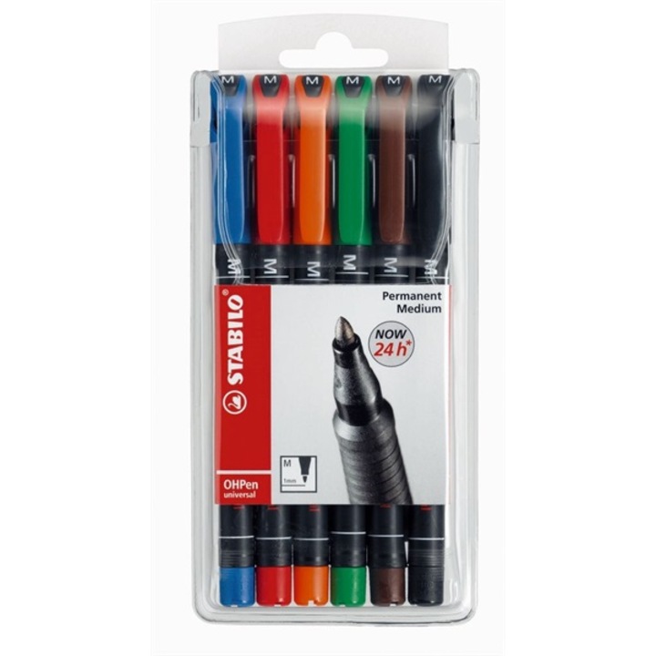 STABILO OHPen 841 M Vegyes színű filctoll készlet, 1-1.5 mm, 6 db
