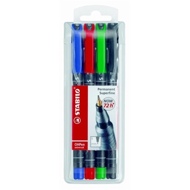 STABILO OHPen 841 S комплект флумастери, 0.4 mm, 4 бр.