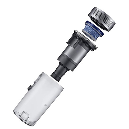 Aspirator vertical Samsung Jet 90 Complete VS20R9046T3/GE, 0.8l, Multi Cyclone, 21.9V, 550W, Baterie Li-Ion, Z-Station, Sistem filtrare 99.999%, Perie covoare, Perie parchet/gresie, Mini perie Pet, Motor Digital Inverter, Tub telescopic, Autonomie 60 min