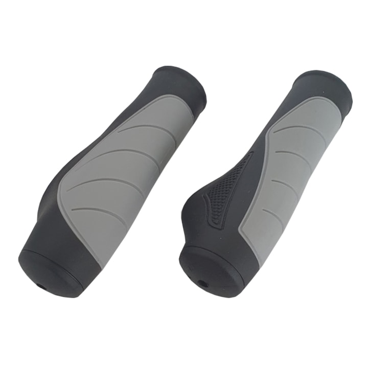 Set 2xmanere bicicleta, Paolo, Cauciuc, Negru/Gri, 2 piese