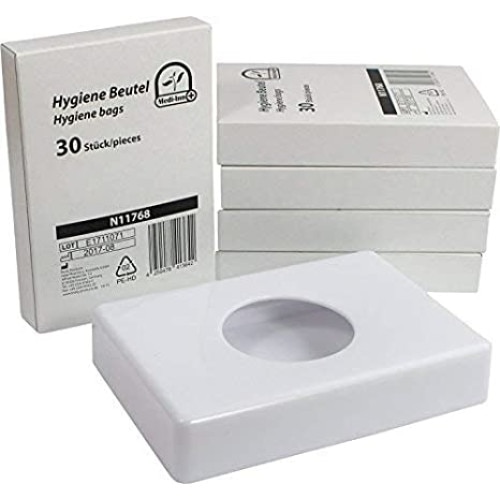 Set dispenser ABS pungi igiena feminina + 5 rezerve pungi igienice, HYGIENIC BAG