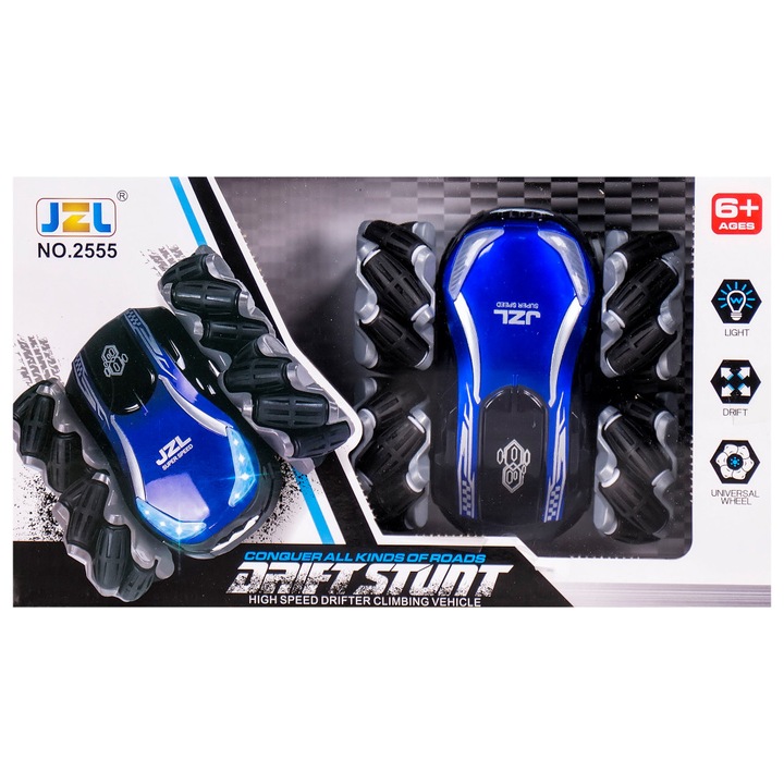 EmonaMall W2976 RC Drift autó újratölthető akkumulátorral, többszínű/kék