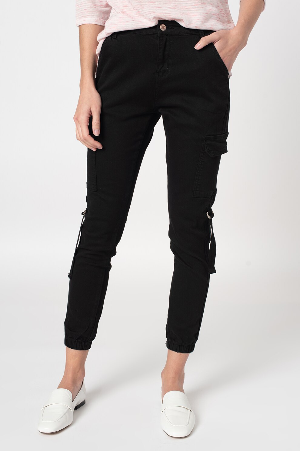 Haily's, Pantaloni skinny cargo Caro, Negru