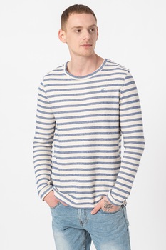 Haily's, Bluza cu decolteu la baza gatului si imprimeu Carlo, Alb prafuit/Bleumarin Haily's, Bluza cu decolteu la baza gatului si imprimeu Carlo, Alb prafuit/Bleumarin