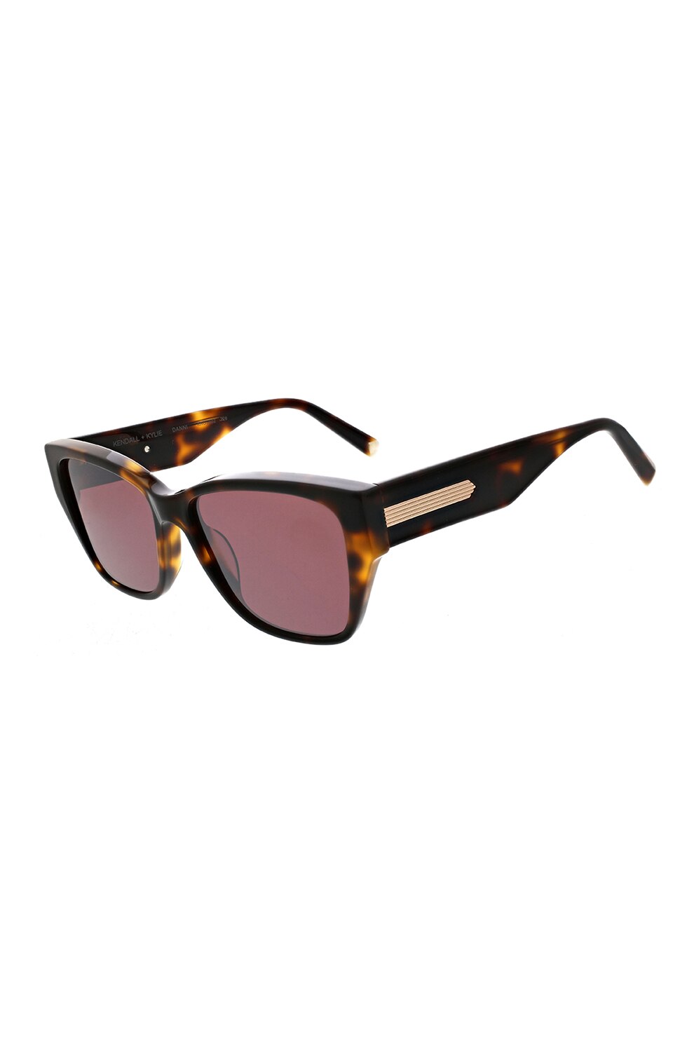 Kendall + Kylie, Ochelari de soare dreptunghiulari cu model tortoise, Maro inchis/Oranj, 56-16-145 Standard