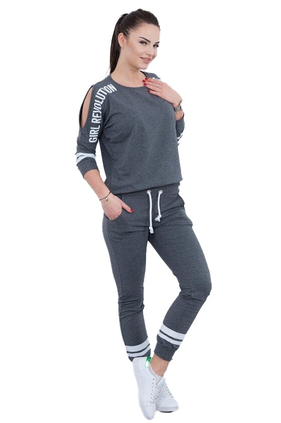 Compleu casual-sport Revolution, Gri inchis, One Size
